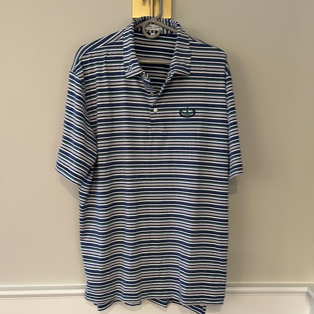 Peter Millar Navy and White Striped limited edition Scotty Cameron Polo